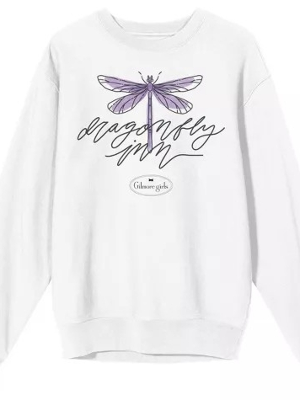 Target White Crewneck Sweatshirt with Purple Dragonfly Graphic